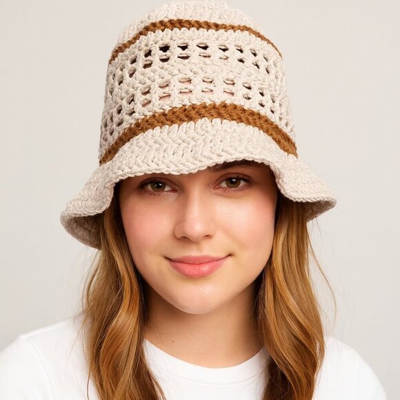 Crochet Lightweight Bucket Hat (New) - Picture 1 of 5